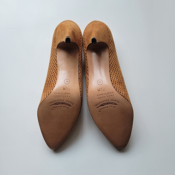 NWOT! EVAN-PICONE RUST COLORED PERFORATED STYLE SUEDE HEELS - Picture 5 of 6